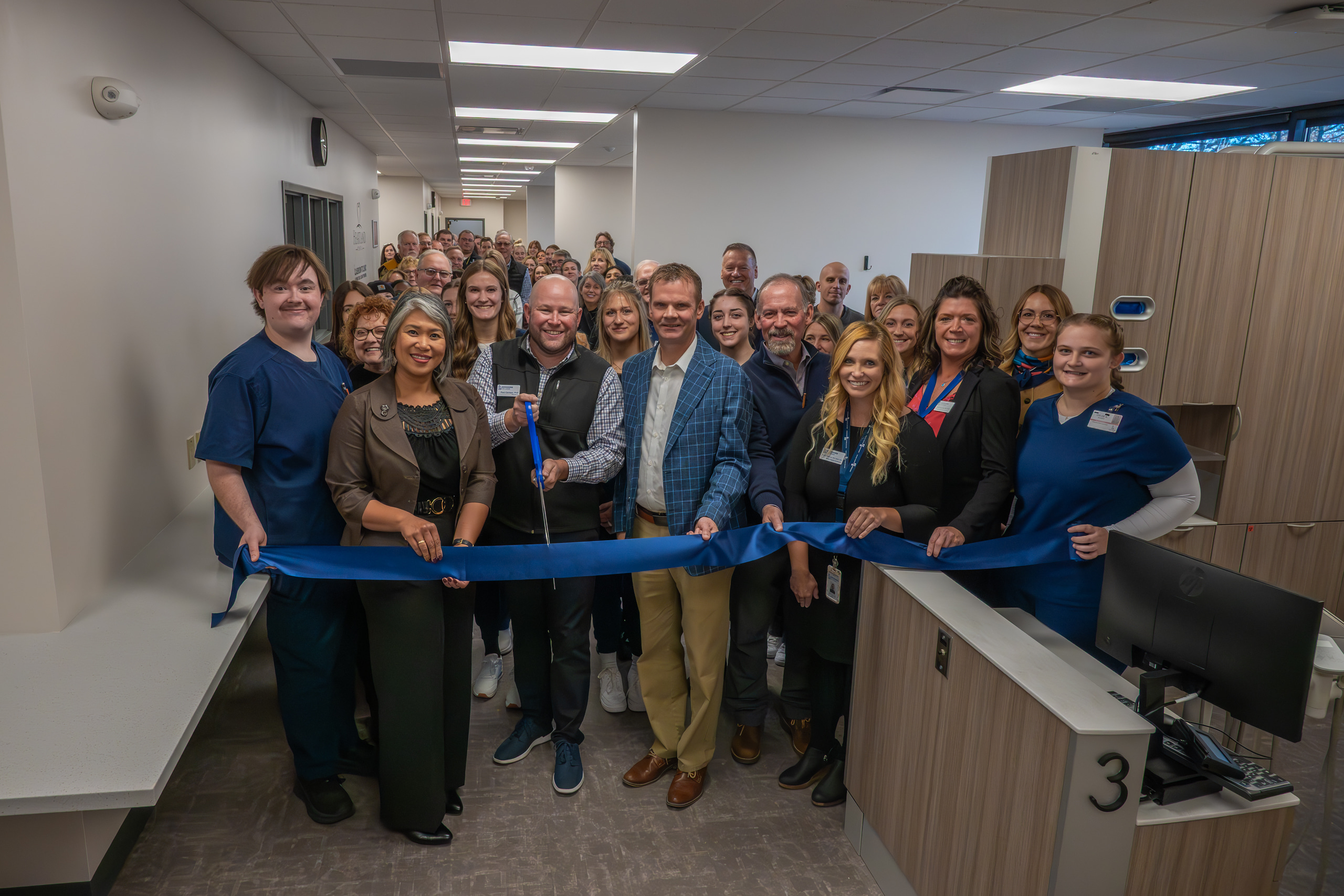 Representatives of Lakeshore College, along with guests, celebrated the opening of the college’s new $1.8M Dental Clinic on November 17. The space will prepare Lakeshore College students entering the workforce in dental-related fields. Photo courtesy of Lakeshore College.