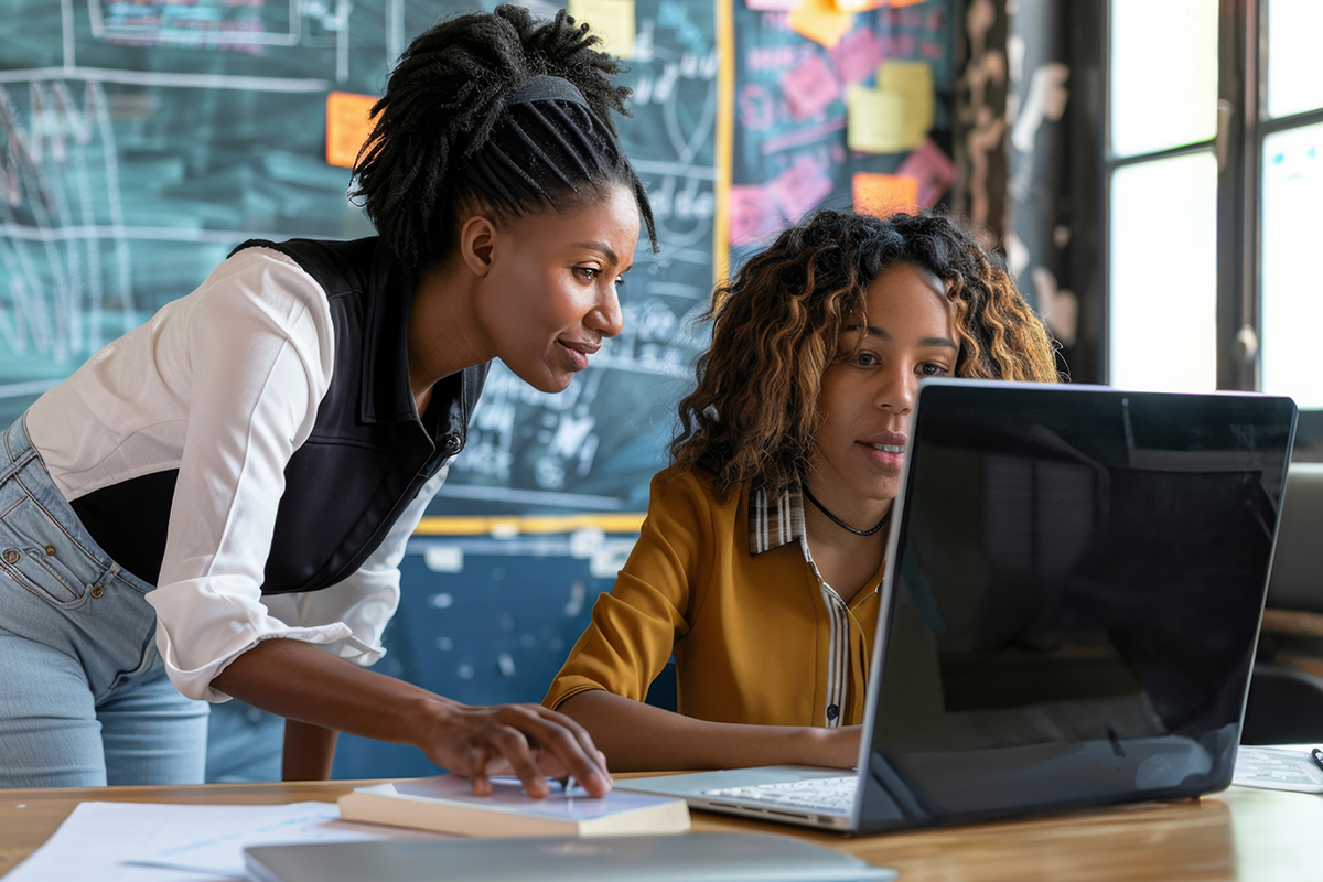 College Recruiter helping student.