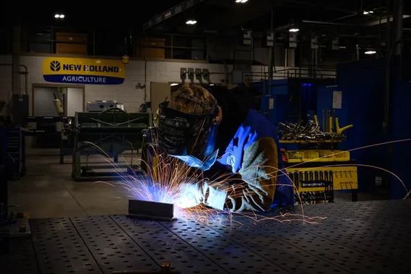 student welding