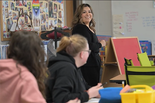 Instructor in a classroom setting