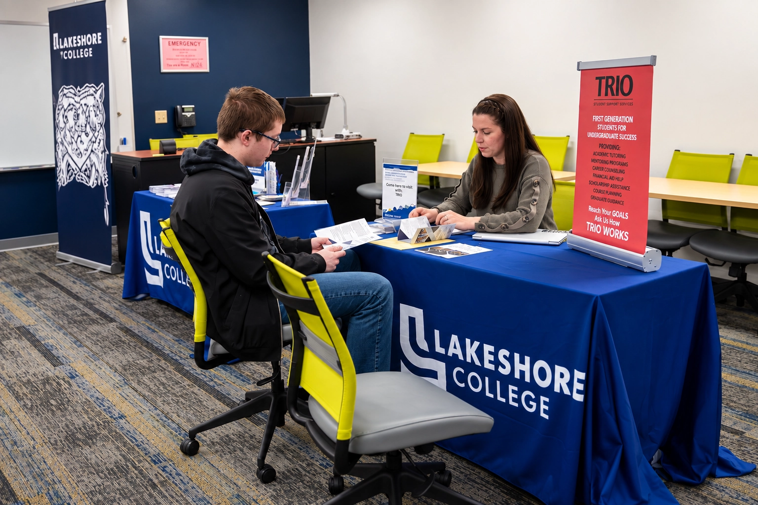 Students exploring programs at Lakeshore College